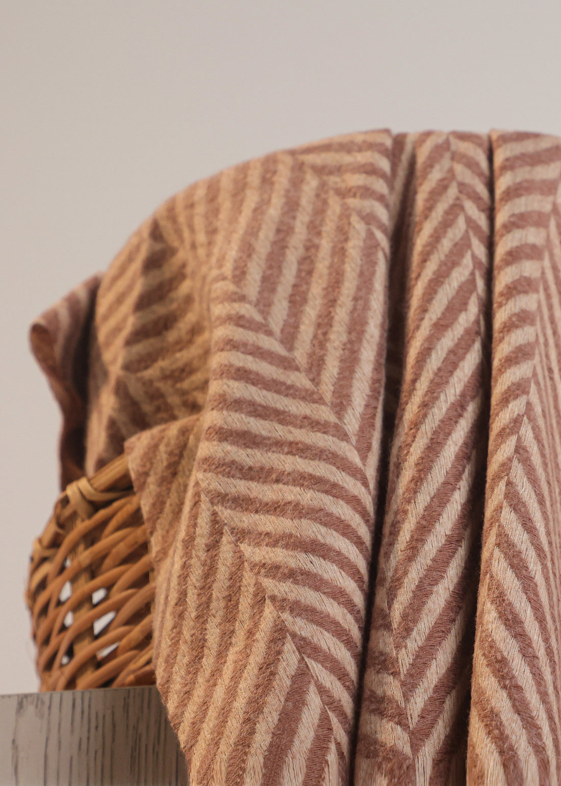 Chevron Wool Scarf -Brown