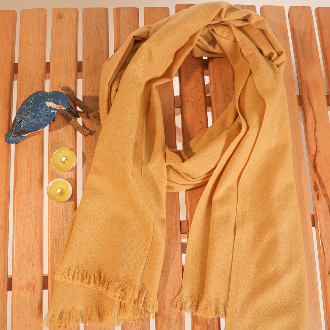 Cashmere Woolen Scarf- Mustard