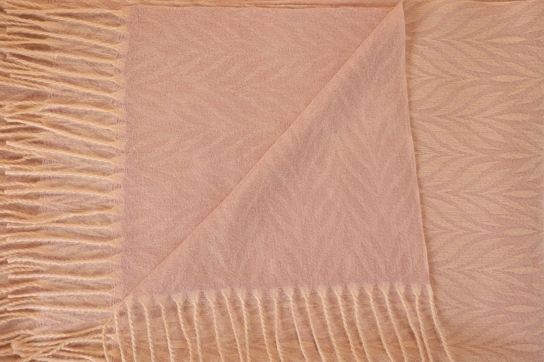 Chevron Wool Scarf -Powder Pink